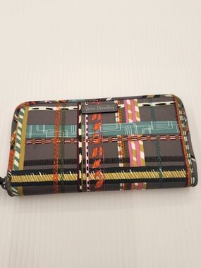 Vera Bradley Multicolor Plaid Zip-Around Wallet